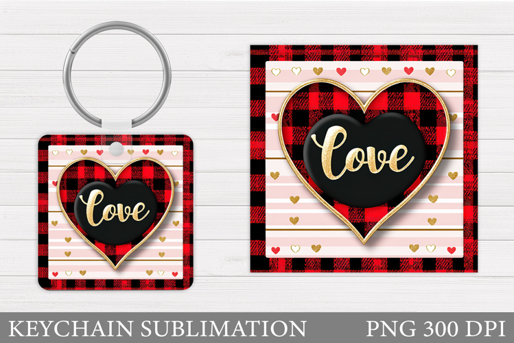 Love Keychain Design. Valentine Keychain Sublimation
