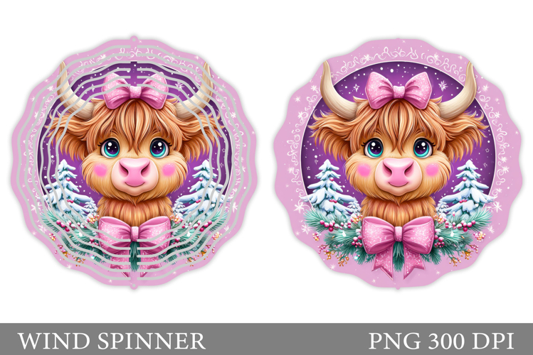 Christmas Cow Wind Spinner. Christmas Wind Spinner Design