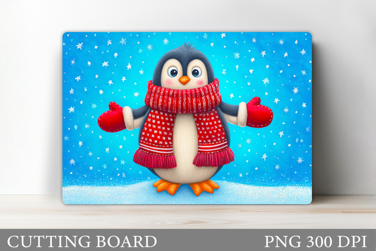 Cute Penguin Cutting Board. Christmas Cutting Board Design