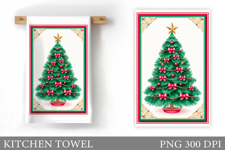 Christmas Tree Kitchen Towel. Christmas Kitchen Towel