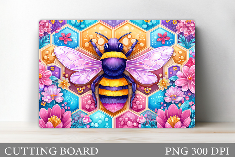 Bee Cutting Board Design. Flowers Kitchen Cutting Board