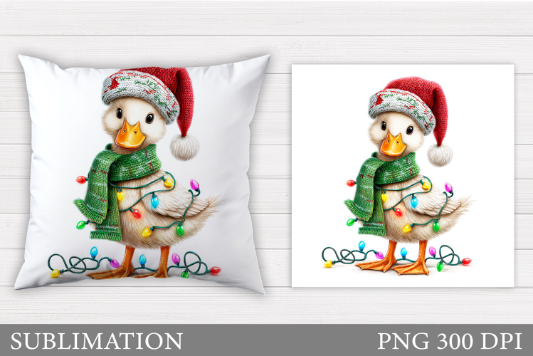 Christmas Goose Pillow Design. Christmas Sublimation