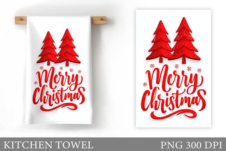 Christmas Tree Kitchen Towel. Christmas Kitchen Towel Design