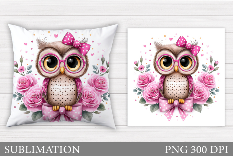 Cute Owl Pillow Sublimation. Owl Sublimation