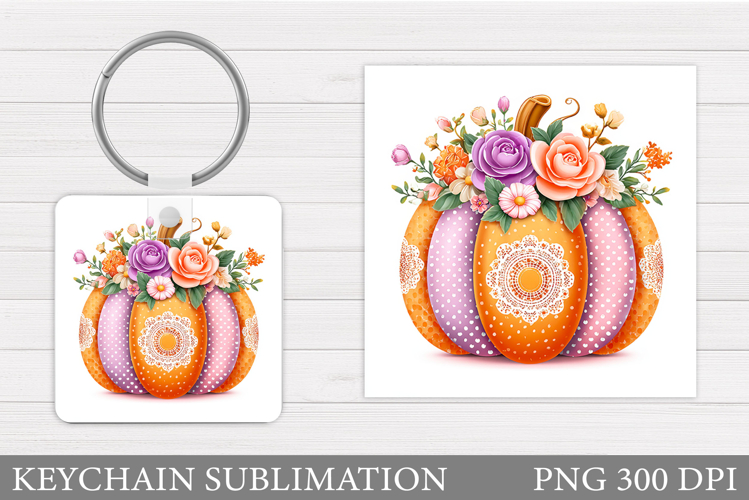 Patchwork Pumpkin Keychain. Pumpkin Keychain Design