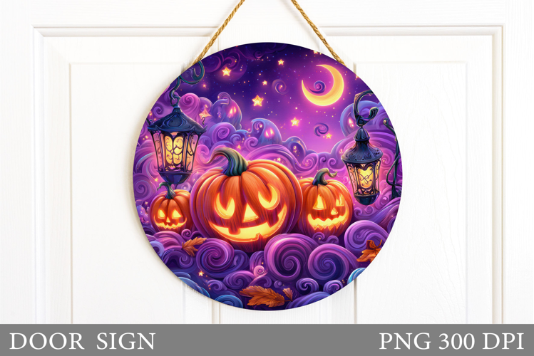 Halloween Pumpkin Door Sign. Halloween Door Sign Design