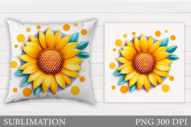 Sunflowers Sublimation. Sunflowers Pillow Sublimation example image 1