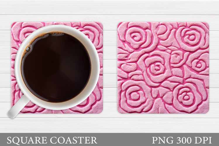 Roses Coaster Sublimation. Flowers Coaster Design