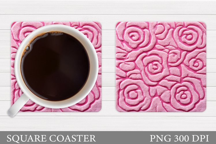 Roses Coaster Sublimation. Flowers Coaster Design