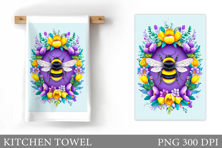 Bee Kitchen Towel Design. Bee Kitchen Towel Sublimation