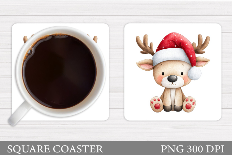 Christmas Deer Coaster Design. Christmas Coaster Sublimation