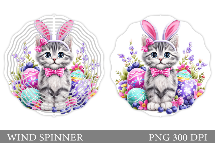 Easter Cat Wind Spinner Design. Easter Wind Spinner