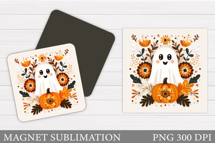 Halloween Ghost Magnet Design. Cute Ghost Sublimation