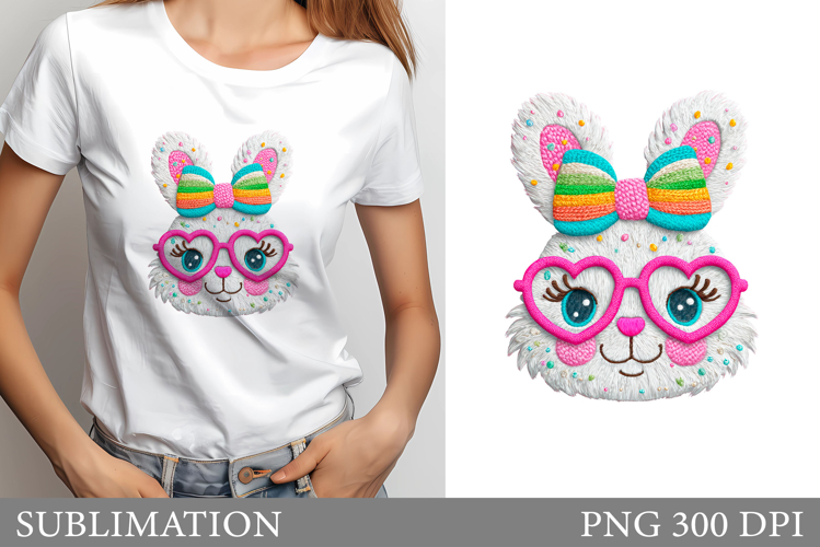 Cute Bunny Sublimation. Cute Bunny T-Shirt Design