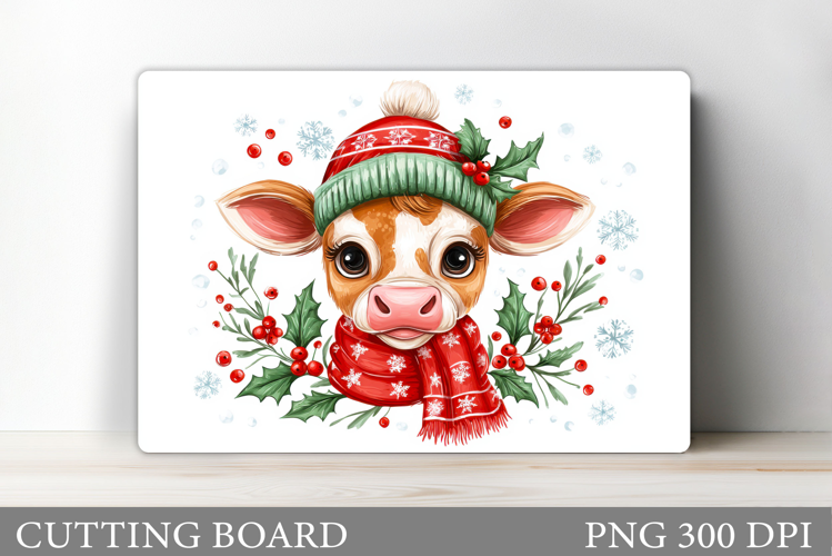 Christmas Cow Cutting Board. Christmas Cutting Board
