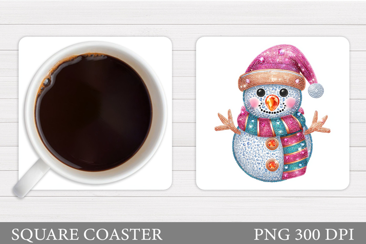 Christmas Disco Snowman Coaster. Christmas Coaster Design