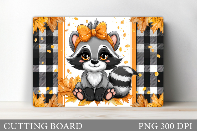 Fall Raccoon Cutting Board. Fall Cutting Board Sublimation