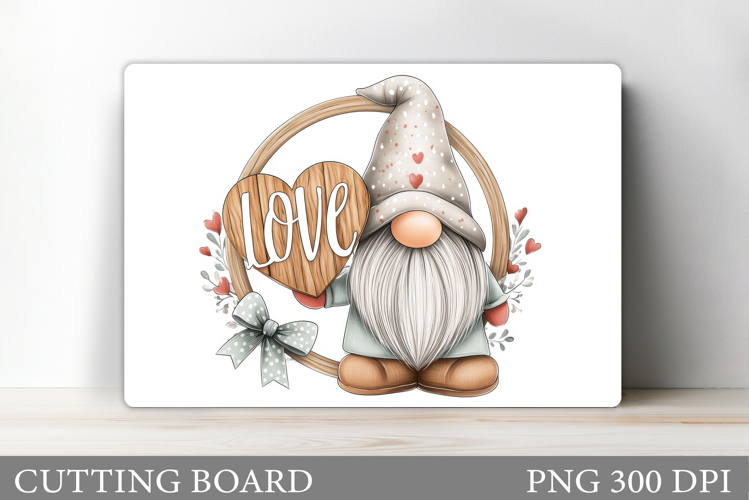 Valentines Gnome Cutting Board. Valentines Cutting Board