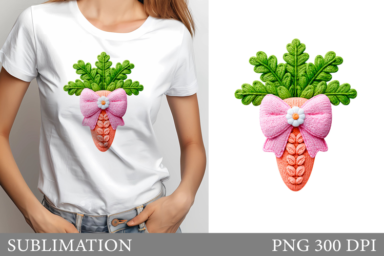 Crochet Carrot Sublimation. Crochet Carrot T-Shirt Design