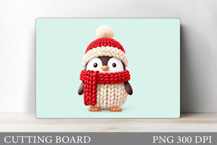 Cute Penguin Cutting Board. Christmas Cutting Board Design