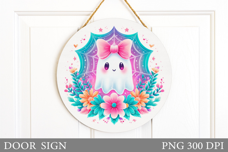 Ghost Door Sign Design. Halloween Door Sign Sublimation