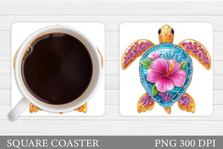 Sea Turtle Coaster Design. Turtle Coaster Sublimation