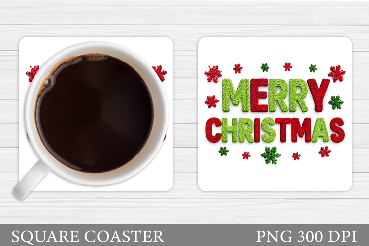 Merry Christmas Coaster. Christmas Coaster Design