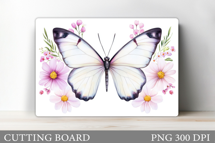 Butterfly Cutting Board. Flowers Cutting Board Sublimation