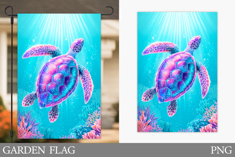 Sea Turtle Garden Flag Design. Sea Garden Flag Sublimation
