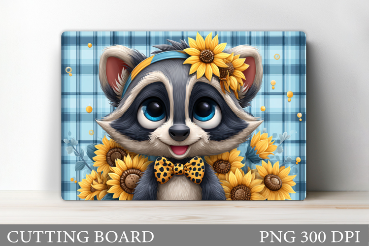 Cute Raccoon Cutting Board. Cute Raccoon Sublimation