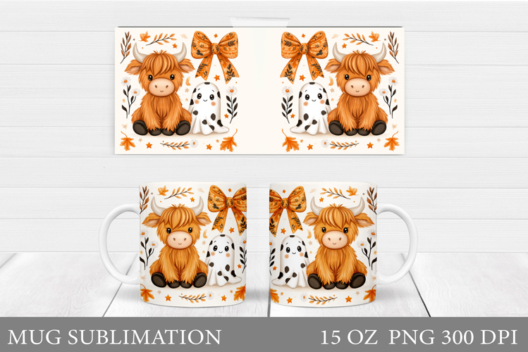 Halloween Cow Mug Design. Halloween Cow Sublimation