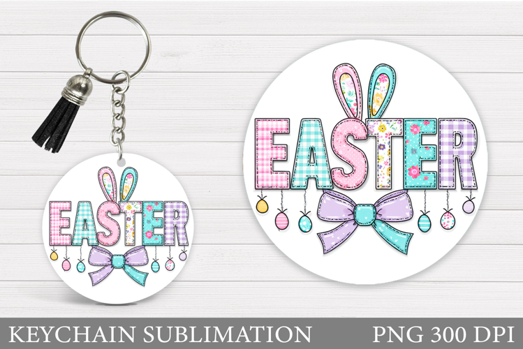 Easter Round Keychain Design. Easter Keychain Sublimation