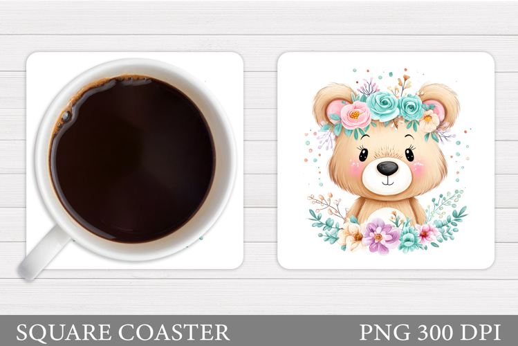 Cute Bear Coaster Design. Cute Bear Sublimation