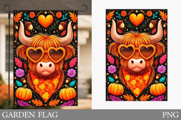 Fall Cow Garden Flag. Fall Garden Flag Sublimation