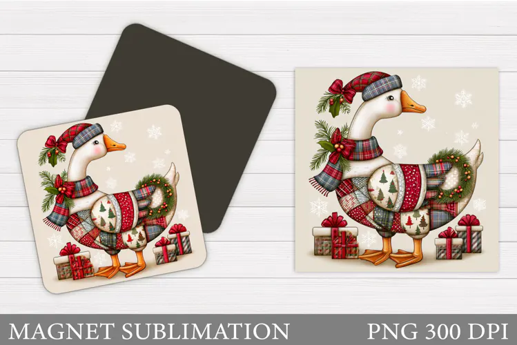Christmas Goose Magnet. Christmas Magnet Sublimation