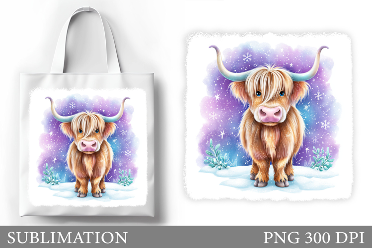 Highland Cow Tote Bag. Christmas Tote Bag Sublimation
