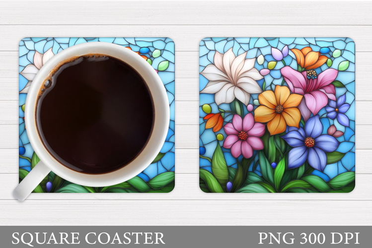 Wildflowers Coaster Design. Floral Coaster Sublimation
