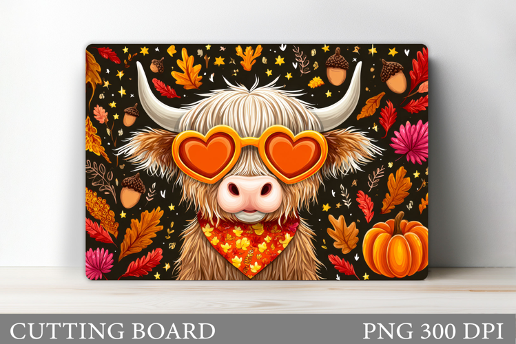 Fall Cow Cutting Board. Fall Cutting Board Design