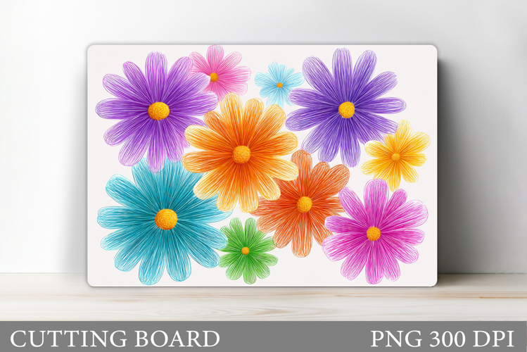 Flowers Cutting Board. Floral Cutting Board Sublimation