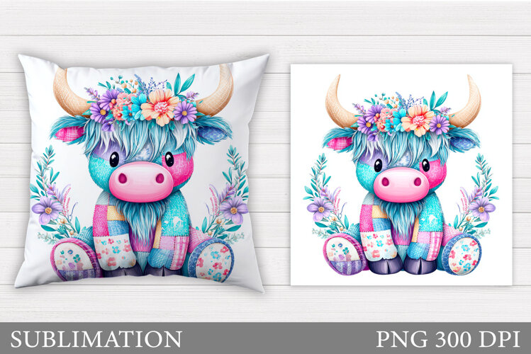 Cute Cow Pillow Design. Cow Sublimation example image 1