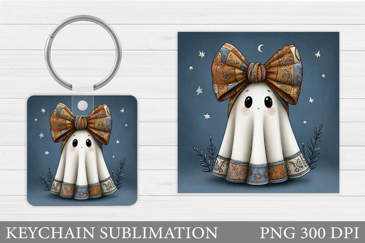 Halloween Ghost Keychain. Halloween Keychain Sublimation