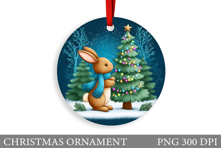 Cute Bunny Christmas Ornament. Christmas Ornament Design