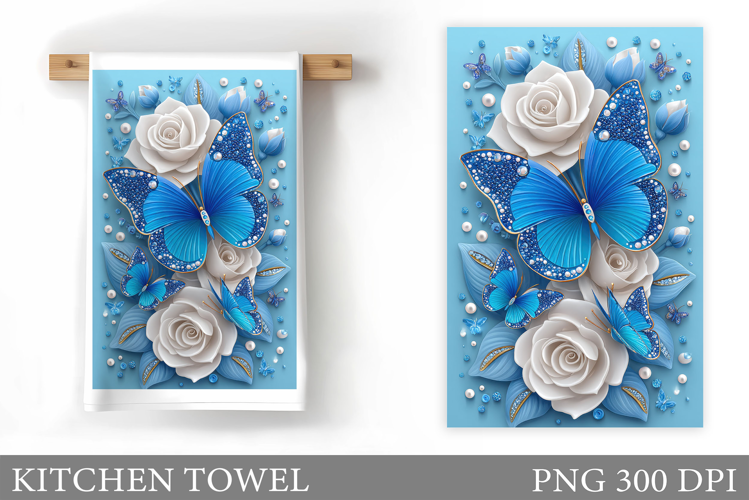 Butterfly Kitchen Towel Design. Butterfly Sublimation
