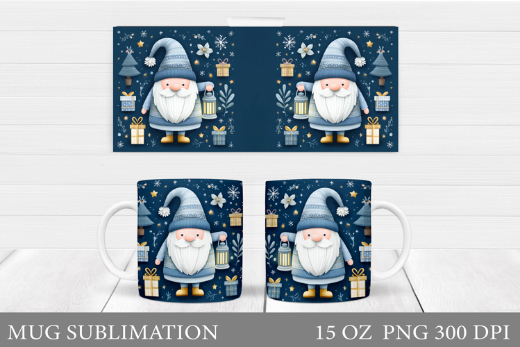 Christmas Gnome Mug Design. Christmas Mug Sublimation
