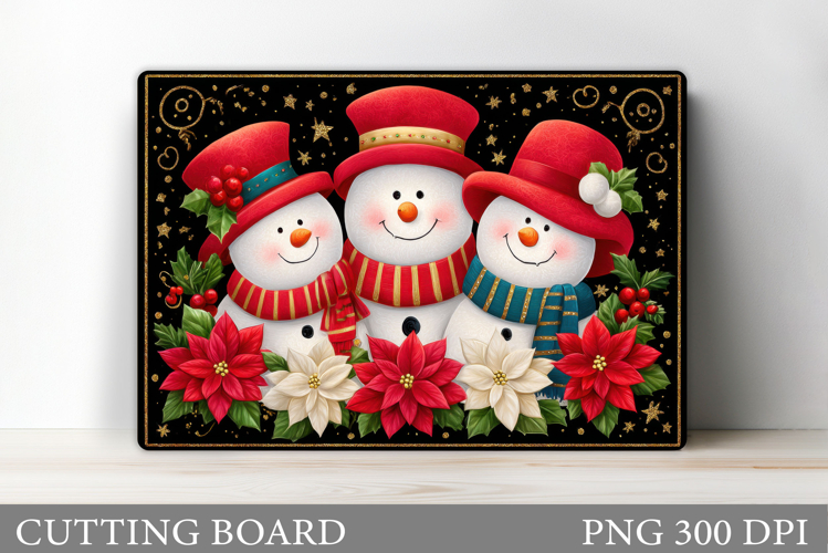 Christmas Cutting Board. Snowman Cutting Board Sublimation