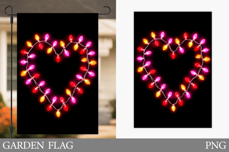 Valentines Heart Garden Flag. Valentines Garden Flag Design