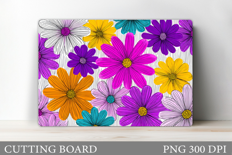 Floral Cutting Board Design. Flowers Cutting Board