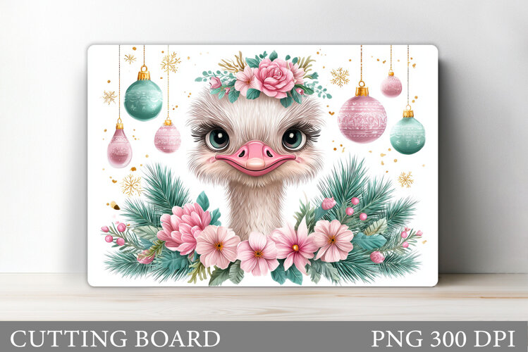 Christmas Peacock Cutting Board. Christmas Cutting Board example image 1