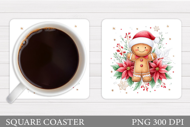 Gingerbread Coaster Design. Christmas Coaster Sublimation