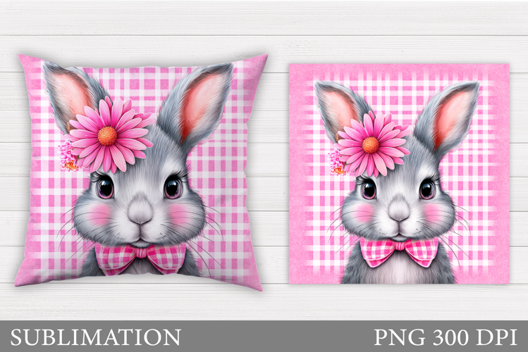 Cute Bunny Pillow Design. Cute Bunny Sublimation
